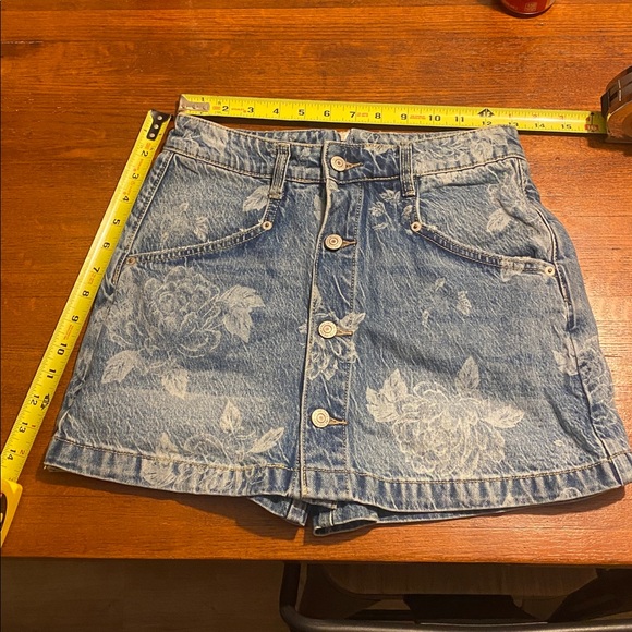 NWOT! Free People Ray Denim Floral Printed Skort size 0 - Picture 8 of 8
